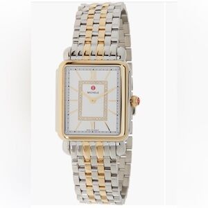 MICHELE
Women's Deco II Diamond Two-Tone Bracelet Watch, 20mm x 43mm - 0.11 ctw